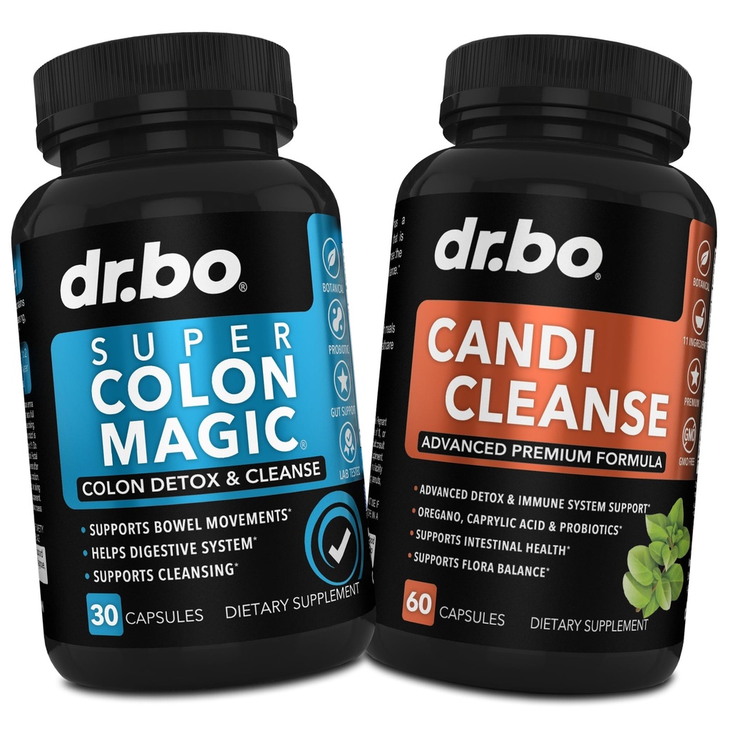 Colon Cleanser Detox & Candi Cleanse Pills - 15 Day Colon Cleanse Pills with Probiotic & Oregano Support Supplement Caprylic Acid Complex for Gut Bowel Movement, Poop Intestinal Stomach Bloating