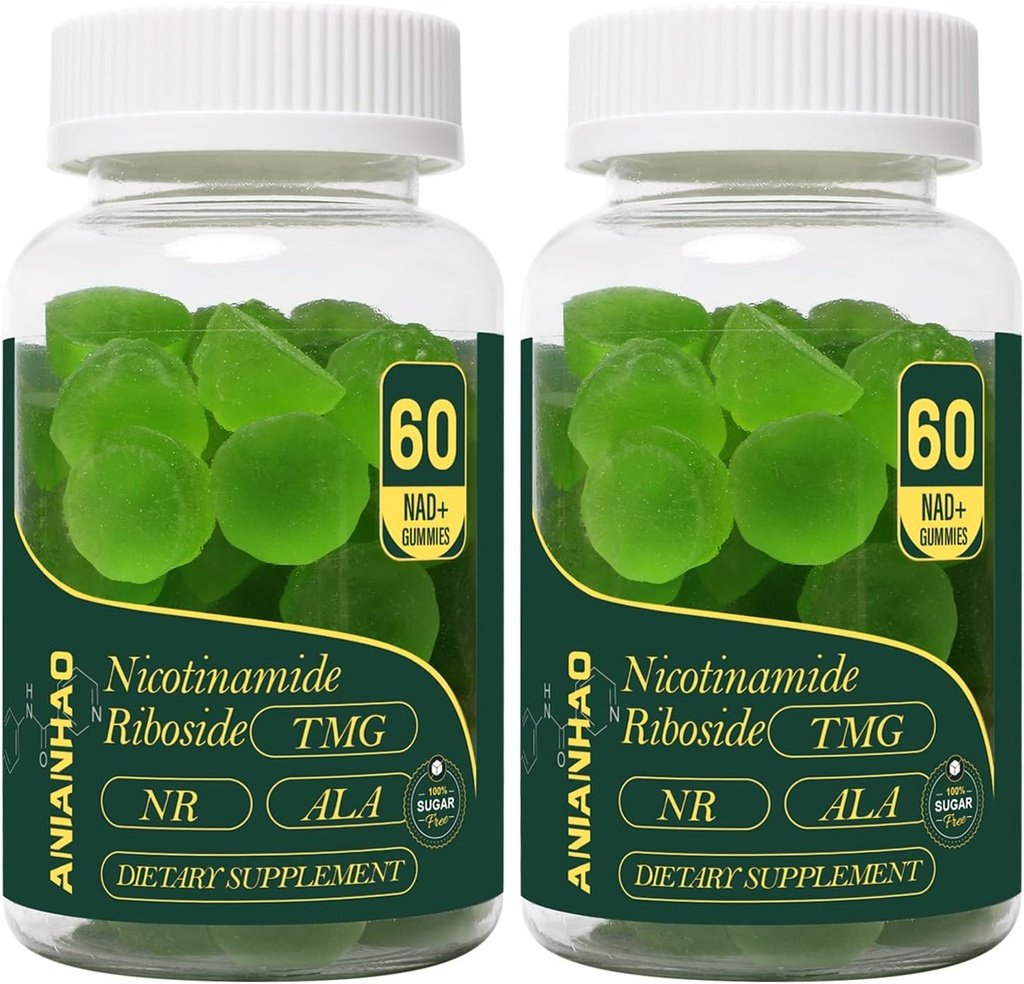 NAD+ Sugar Free Gummies 1500mg, 60 Gummis, True NAD+ & Resveratrol unterstützt Anti-Aging, Antioxidans-Unterstützung, Stoffwechsel & Energie-Boost (2 Monate Versorgung)