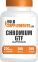 BulkSupplements.com Chromium GTF capsules - Mineral Supplement, GTF Chromium 200mcg - Glutenvrij, 1 capsule per portie, 365 capsules (verpakking van 1)