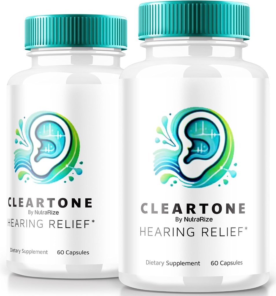 NutraRize (2 Pack) ClearTone Acouphènes, pilules toniques claires pour l'audition, supplément de pilules toniques claires pour la santé globale de l'oreille, capsules officielles de soutien auditif, ClearTones Review (120 Capsules)