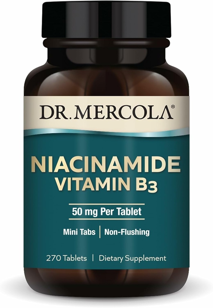 Tiến sĩ Mercola Niacinaide B350 mg mỗi bảng - Hỗ trợ sức khỏe y tế tiềm năng - Không-Flushing - Mini Tabs - Non-GMMO, Gluten- Free & Soy- Free - 270 Phục vụ (270 Bảng)