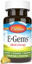 Carlson E-Gems 200 IU (134 mq), Natural-Source Vitamin E, Optimal Wellness, 90 Soft Gels