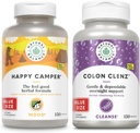 Dabas līdzsvars Happy Camper un Colon Clenz Bundle - Feel-Good Mood Support Plus Herbal Colon Cleanse un Detox - 60 dienu garantija - 75/150 Kalpo, 150/150 VegCaps