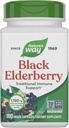 Nature's Way Black Elderberry Cápsulas, Apoio Imune Tradicional* Suplemento com Elderberry e Elderflower, Planta Powered, 100 Cápsulas (Pacote de Maio Vary)