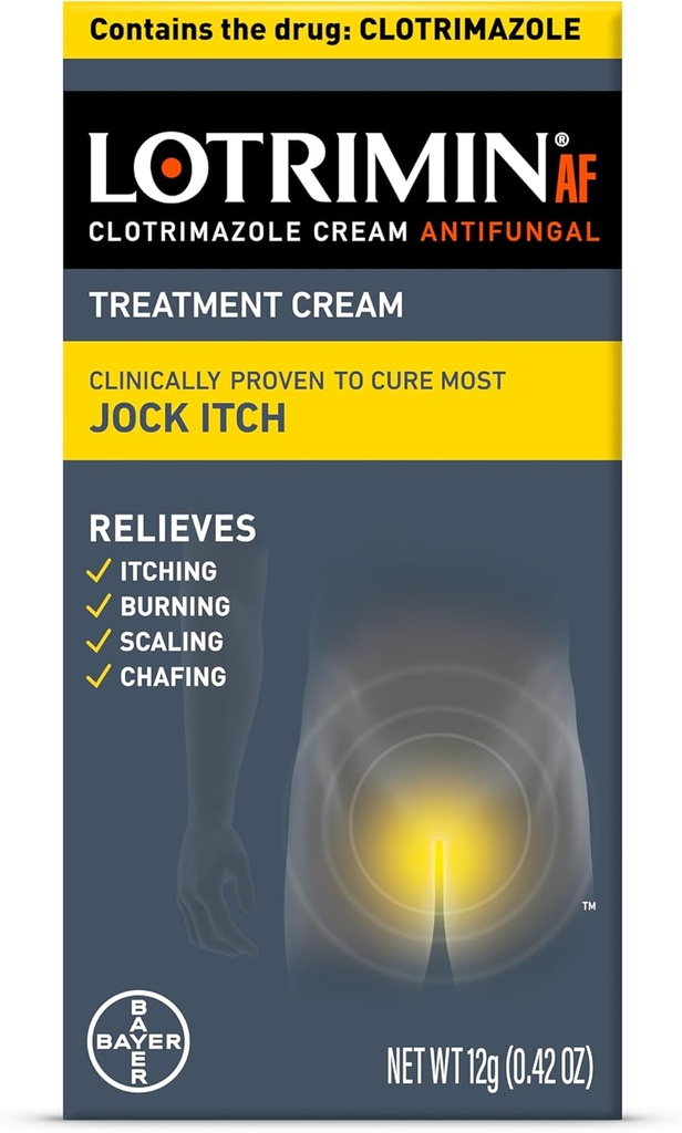 Lotrimin AF Jock Itch, Jock Itch a Athlete's Foot Cream, 0.42 Ounce (Pack of 1) (Packaging May Vary)