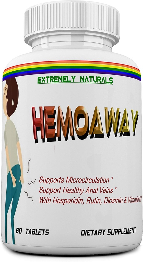 HEMOAWAY Natuurlijke aambei Vitaminen. Piles & Anal Fissure Relief. 60 tabletten