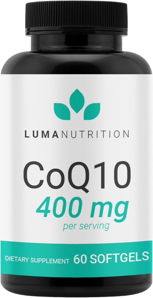 Luma Nutrition CoQ10 400mg Softgels - High-Abrorpation Coenzyme Q10 - Co Q-10 200mg / 400mg per Service - 60 liquid Softgels