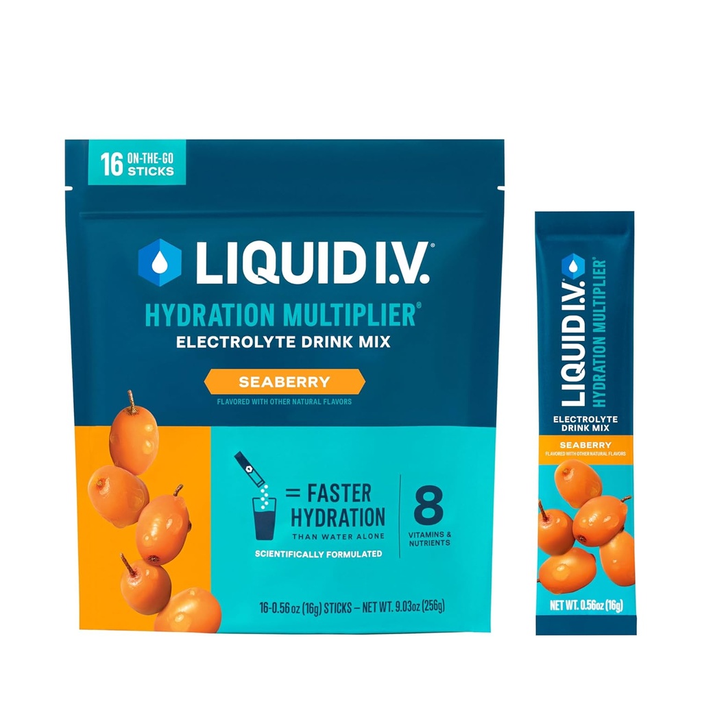 Liquid I.V. ® Hydration Multiplier -Electrolyte Toz İçki Mix | 12 Paket (192 Xidmətlər)