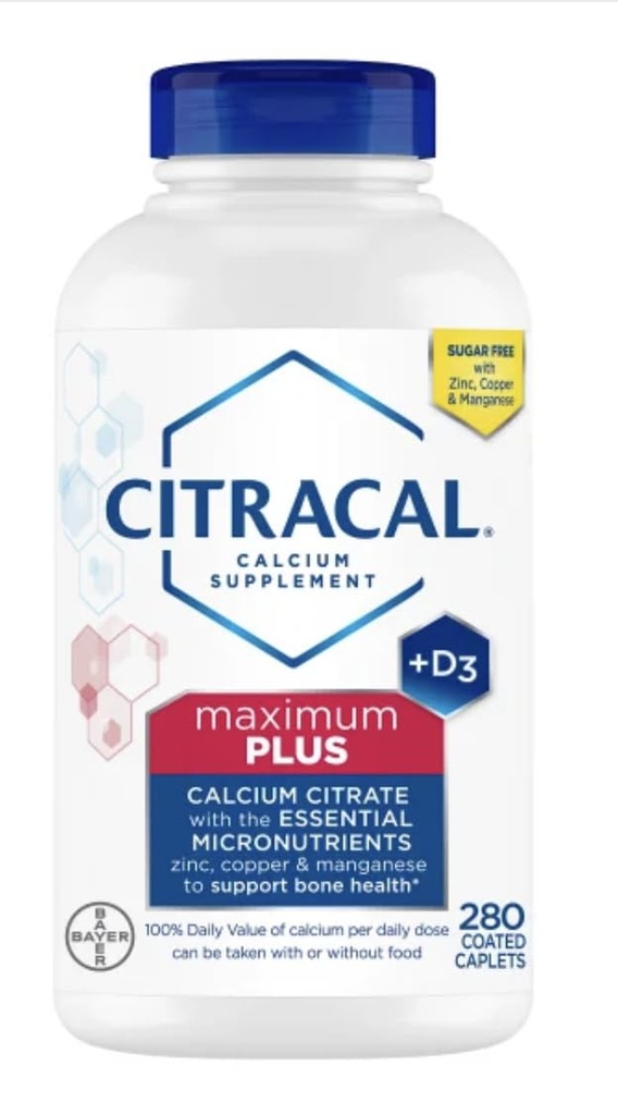 Citra-Cal Plus D3 Supplement with Zinc, Copper, Magnesium, Maximum Plus, 280 Count