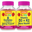 WellYeah B Complex Kids + Vitamin D3+K2 Kids, Gummies Bundle - Great Tasting, Vitamin Supplement, Gluten Free, GMO Free, Chewable Gummy