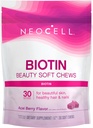 Neocell Biotin Beauty Chews, Pro zdravou pleť, vlasy, hřebíky, Energetická podpora Dodatek, Acai Berry Flavor, Měkké Chews, 30 Počet, 1 Bag