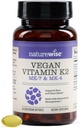 NatureWise Vitamin K2 600mcg Supplement met MK-7 100mcg & MK-4 500mcg - Enhanced Bio available Formula - K Complex for Bone and Heart Health - Vegan, Gluten Free, Non-GMO -90 Softgels[3-maandvoorraad]