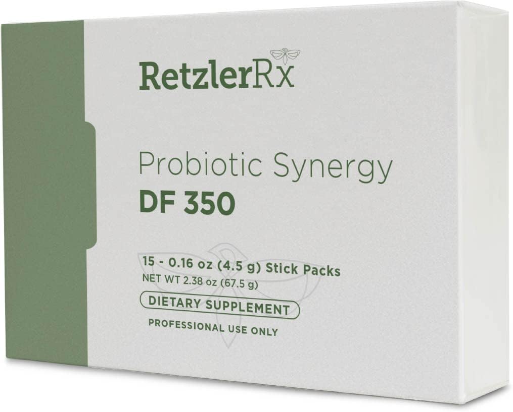 Probiotic Synergy DF 350 ® על ידי ד"ר רצ'רטרקסTM - 350 מיליארד CFU - חלב ללא חלב, עתיר גבוה 350 CFU 18-Strain Probiotic - תומך Immune + Gut Health (15 Single Server Packs)