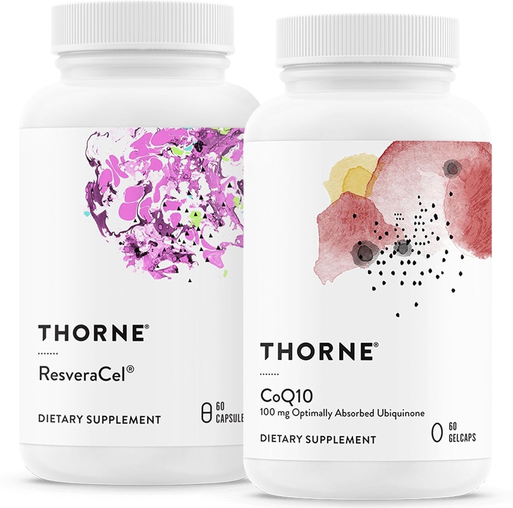 THORNE - Cellular Health Bundle - CoQ10 & NiaCel 400 - Suport energie, Cellular Defense & Healthy Aging - 30 până la 60 Servings