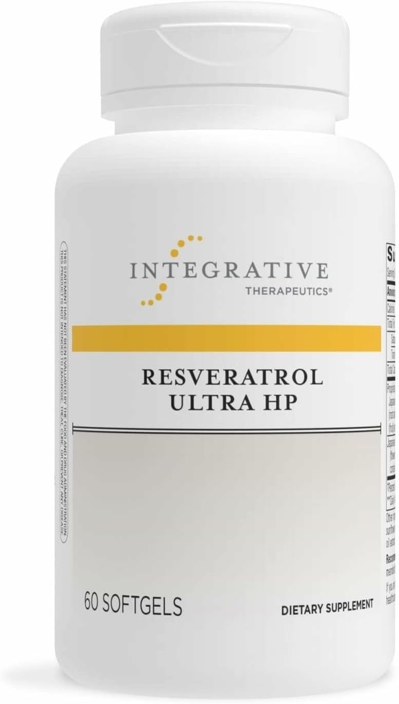 Интегративна терапия Resveratrol Ultra HP - Heart Health Support Addition for Daily Antioxidant Support*- Once-Day, Non-Soy Softgel - Gluten-Free & Dairy-Free - 60 Softgels (60 Servings)