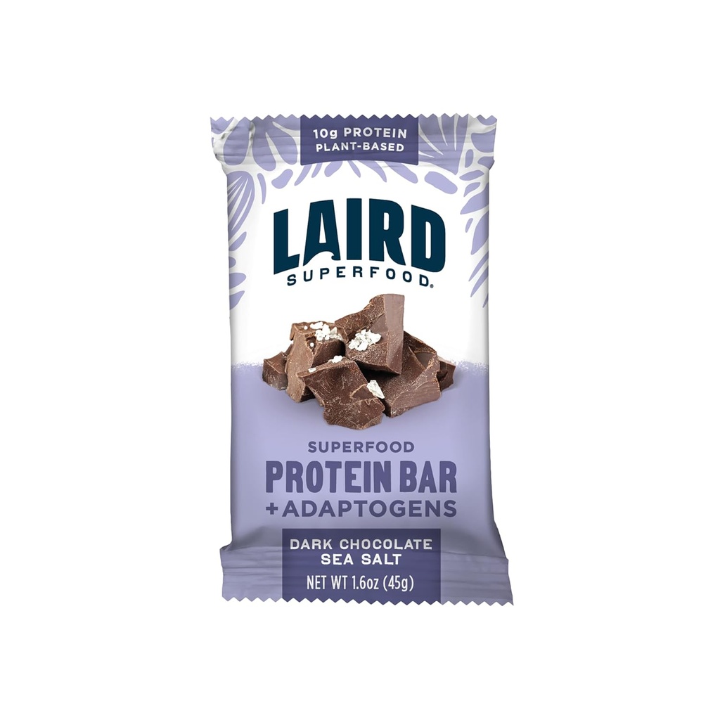 Laird Superfood Fonksiyonel Protein Barlar - Protein Bar ama Gerçek Malzemeler ile Daha İyi, Fonksiyonel Mushrooms 10g Plant-Based Protein, 6g Fiber - Non-GMO - Dark Chocolate Sea Salt, 10 Count (Pack of 1)