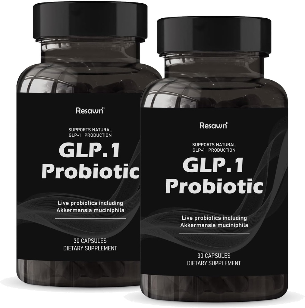 GLP-1 Probiotic 30 Capsules - 500M AFU Multi-Strain Probiotic + Prebiotic, Naturally Support GLP-1 Producción & Curb Appetite, Delayed Release, Third-Party Tested, for Men &amp; Women (2pack)