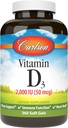 Carlson - 维生素D3, 2000 IU(50 mcg), Bone Health, 肌肉健康, Colecalciferol, 维生素D补充剂, 维生素D3 软宝石, 360 Softgels