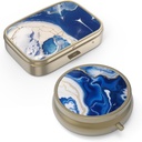 Hion Pill Box de Casella amb Mirall Retro Petit Casol de Purse o Pocket Bronze Pill o Viminades, petroli de peix, suplementaris, Pille Convene Regals (PPOSS)