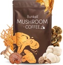 Mushroom Coffee, Adaptogen 6 Mushrooms with Lion's Mane, Reishi, Cordyceps, Shiitake, King Trumpet & Türkiye Tail, Instant Coffee Toz for Energy, Digestion & Immune Support, 30 Hizmet