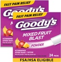 Порошок от головной боли Goody's Extra Strength, пакеты для растворения аромата смешанного фруктового взрыва, 24 индивидуальных пакета (2 пакета)