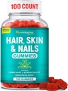 Hair Skin and Nails Gummies with High Potency Biotin 5000mcg 