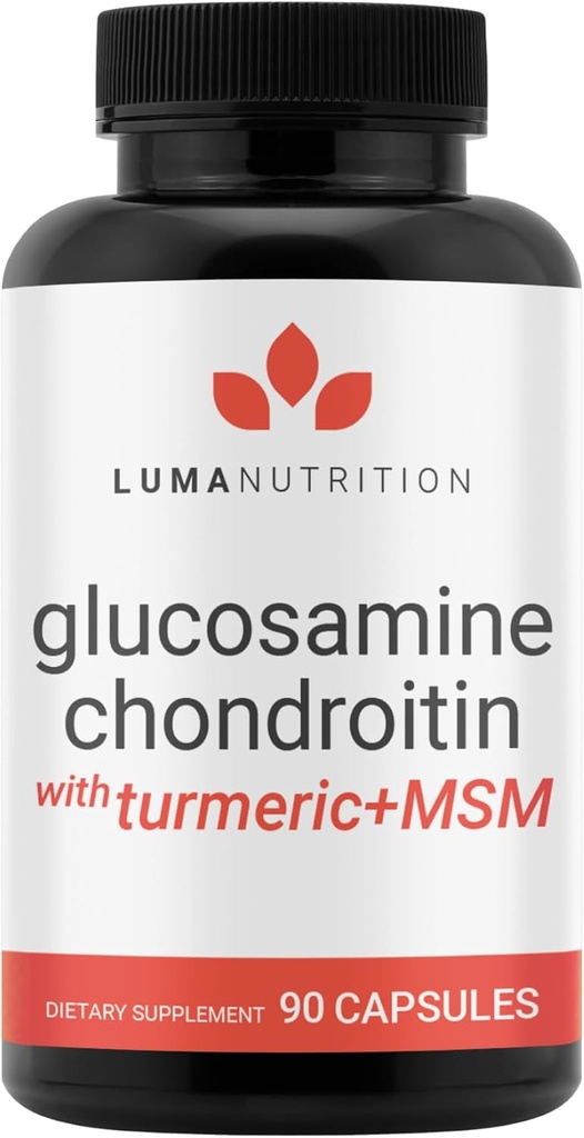 Luma 营养 Glucosamine Chondroitin MSM - Turmeric, Boswellia - Premium 补充剂 - 男女 - 联合补充剂 - 90 Capsules