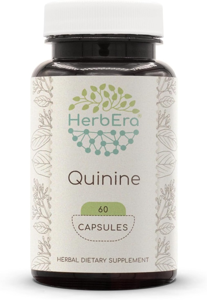 HerbEra Quinine 60 kapsúl, 1000 mg, Wildcrafted Quinine (Cinchona officinalis) Sušená kôra (60 kapsúl)