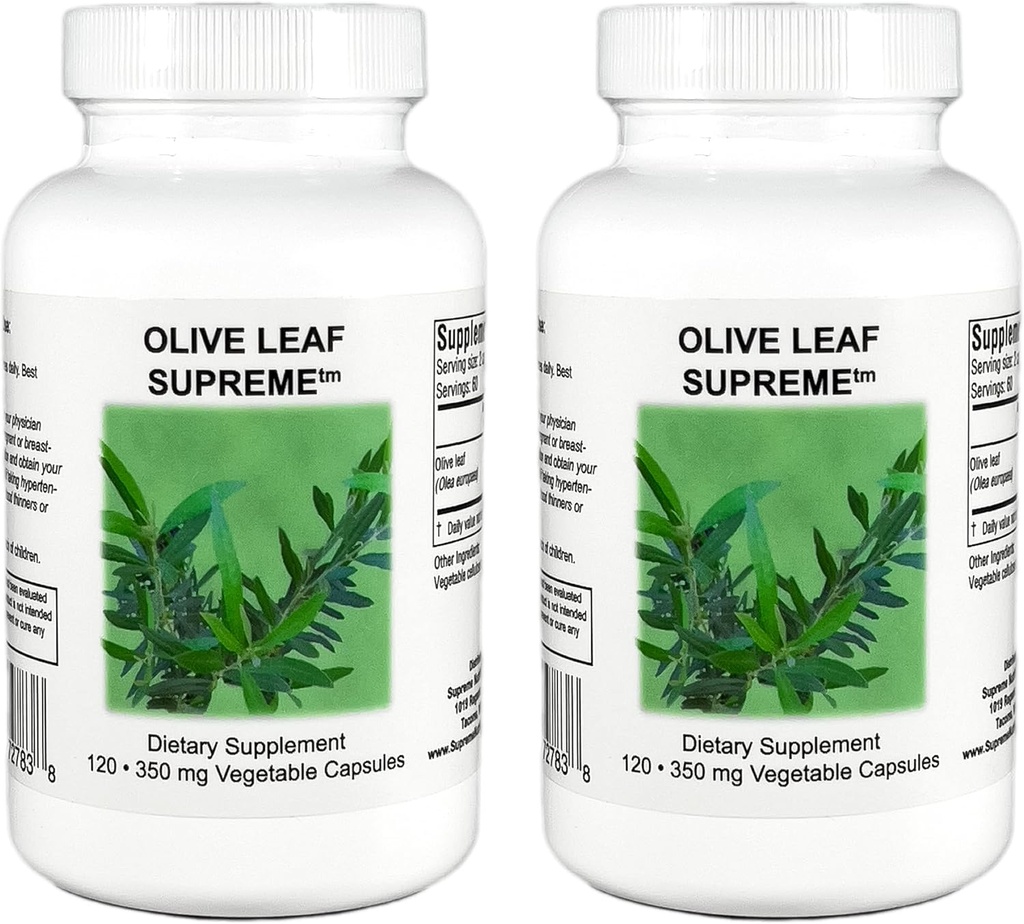 Supreme Nutrition Olive Leaf Supreme, 120 Pure Olive Leaf -kasvissyöjäkapselia