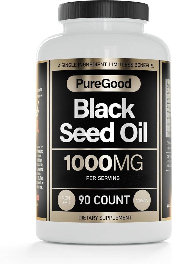 El petroli negre Seud Capules, 500 Mg, Freda Pressed High Potència Digestiva Aid, 90 amb el comte Nole Black Cumind Capules