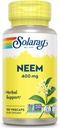 SOLARAY Neem Leaf 400mg | Gesundes Blut, Haut und Immunsystem Unterstützung | Non-GMO, Vegan & Lab Verified | 100 VegCaps