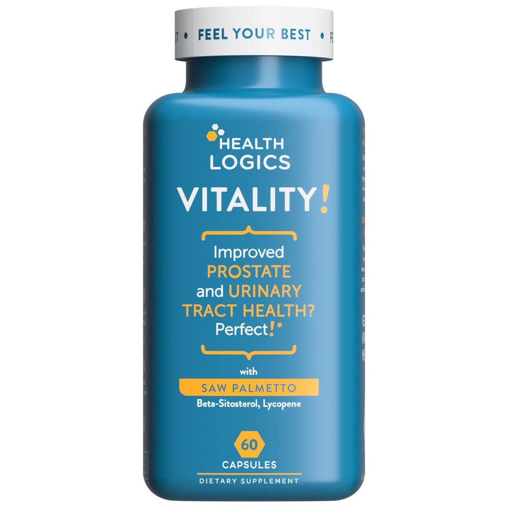 Health Logics Vitality! Prostate Health Formula-with Saw Palmetto, Phytosterols, Lycopene, Pumpkin, Stinging Nettle-Supports Prostate and Urinary Health