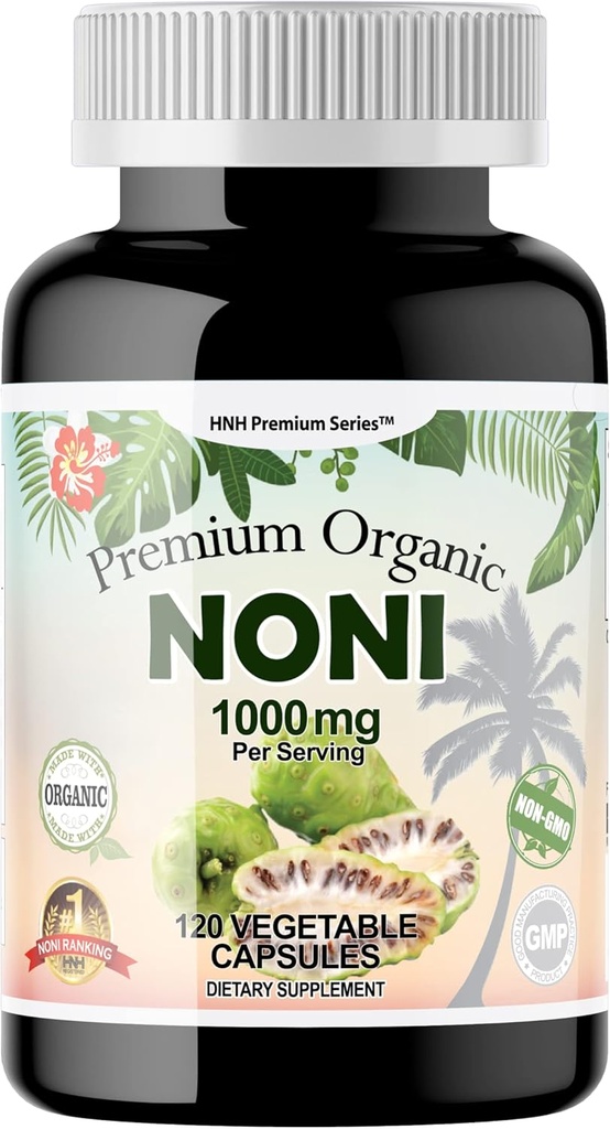 Dr.K&C HNHusa Premium Organic Noni 1000 mg 120 Veggie Kapslid Võimsad Puhtad Antioksüdandid Toetavad Immuunsüsteemi Üldtervis Morinda Citrifolia Väljavõte Vegan Mitte-GMO Täidiselisandid