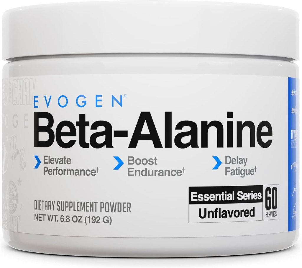 Evogen Beta-Alanine - Performance Enhancer | Boost Endurance, Delay Fatigue | Unflavored | 60 portioner