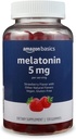 Basics Melatonin, Sleep Support Gummies, Strawberry Flavor, 5mg, 120 Count (əvvəl Solimo)