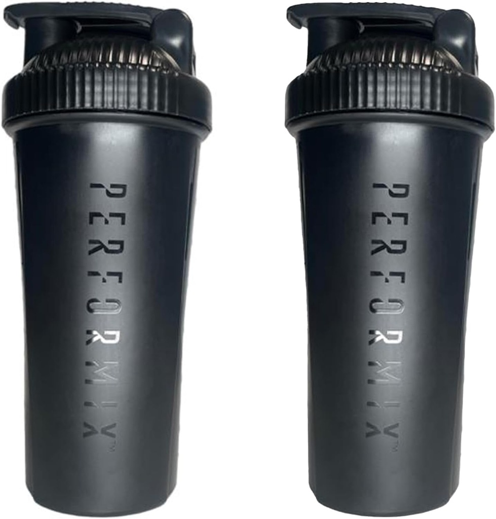 Garrafa Shaker clássico para batidos de proteína pré-treino e suplementos de plástico Whisk para que Mix perfeita cada vez , 28-ounce , Preto (2-Pack)