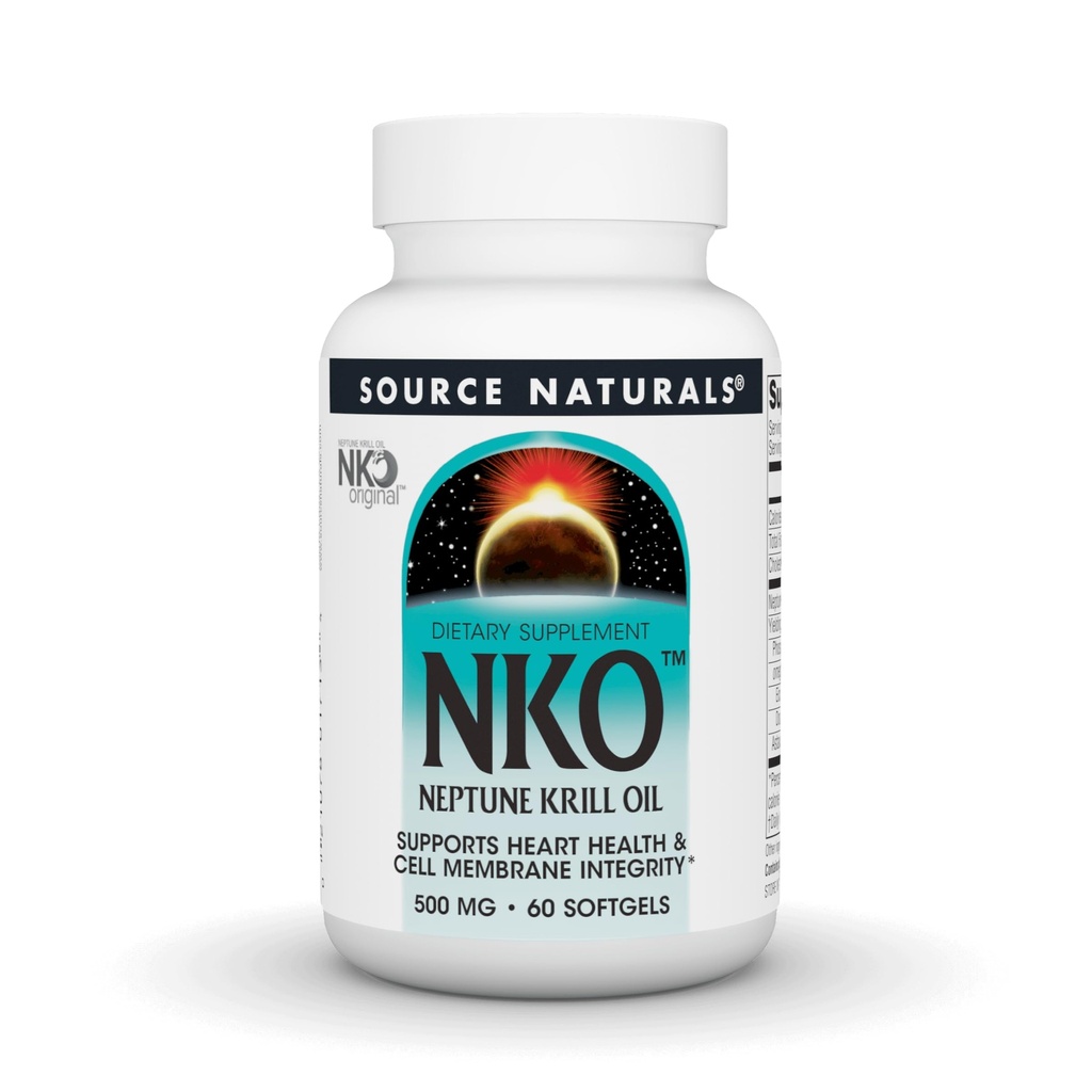 Source Naturals NKO Neptune Krill Oil, Supports Heart Health & Cell Membrane Integrity* 500 Mg - 60 Softgels