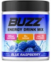 Morning Buzz Energy Drink Powder - Sugar Free Energy Drink Mix - Pre Workout Drink Mix with 18 Vitamins & Minerals, No Jitters, No Crash - Gluten Free, No Artificial Dye, Original Blue Raspberry Flavor