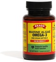 DHA və EPA ilə Bragg Omega-3 Supplement Kapsüllər - 60 Vegan Softgels - Sustainably-Sourced Marine Algae - Supports Eye və Brain Health