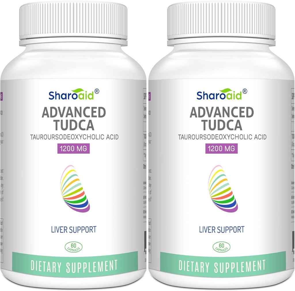 TUDCA Liver Support Supplements 1200 mg-Kolmannen osapuolen testattu Bile Suolat maksan Detox Cleanse-High Strength Formula-Vegan Kapselit maksan, Sappirakko,Kidney Health,2 pullo-120 kapselia