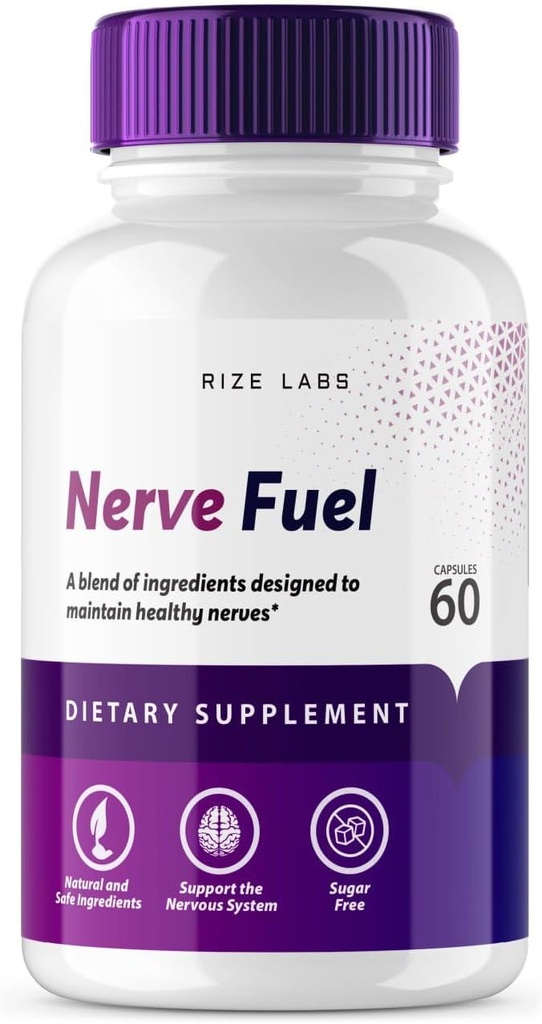 rize labs - Nerve Fuel Capsule Suplemento utilizado para disminuir la intensidad y frecuencia del dolor de Nerve, píldoras para almacenar energía, para aliviar el dolor de encierro de Nerve (60 cápsulas)
