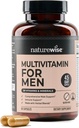 NatureWise Multivitamin per gli uomini - Supporto maschile giornaliero - Minerali & Erbe per l'energia, Prestazioni, Immunità - con vitamina A, C, D, B-Complex - Soy & Gluten-Free, Non-GMO - 90 capsule[45-Day Supply]