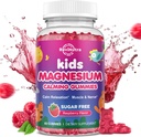 Umeentzako Magnesio Gummies, Magnesium Glycinate Gummies L-Theanine, Chamomile, Licorice, D bitamina, B6 lo egiteko, Erlaxatzeko, Brain & Muscle, Sugar Free Raspberry 60ct