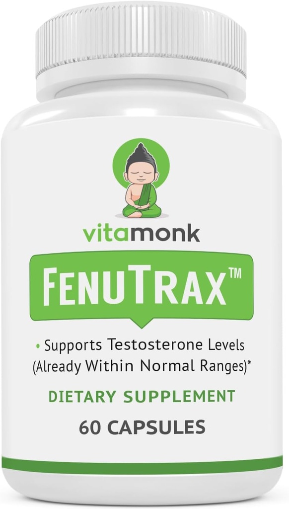 VitaMonk FenuTraxTM Extrato de Fenugreek Poderoso 50% Extrato de Sementes de Fenugreek Standardizado para Fenuside - Conteúdo de Glicosídeo de Furostanol Alto e Saponina Quando comparado com Testofen - 60 Cápsulas