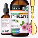 BIO KRAUTER Echinacea Tincture - Natural Immune Support - Echinacea Supplement - Vegan, alkoholiton ja sokeriton tippa - 2 Fl.Oz.