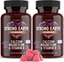 YUM-V'S Strong Earth Calcium, Magnesium, Vitamin D3 Gummi - Vitamin Gummies Kalzium-Ergänzung für starke Knochen-Gesundheiten - Kosher 90 Count (Pack mit 2)