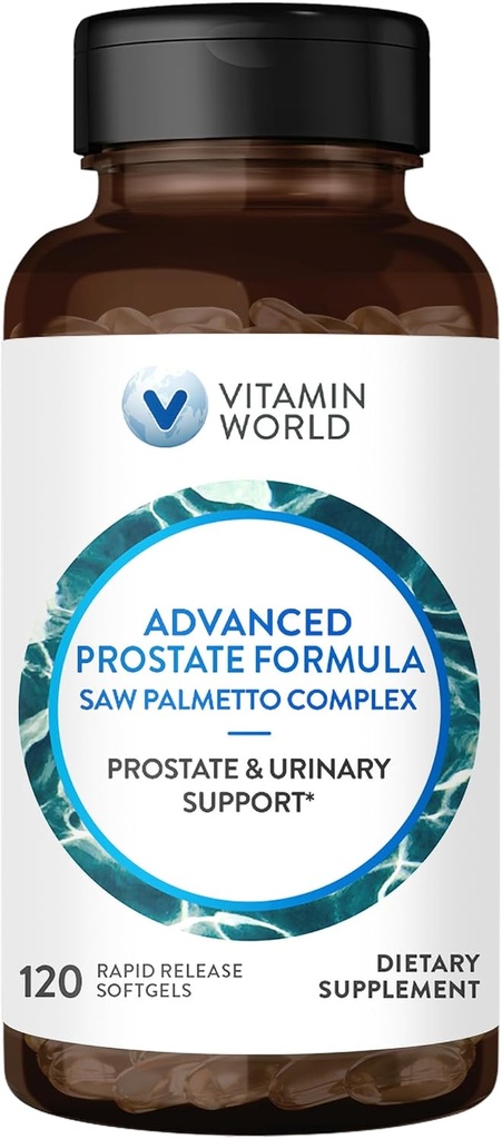 Vitaminas World Advanced Prostate Formulės Saw Palmetto kompleksas 120 Softgels, Palaiko Prostate Sveikata, Šlapimo sveikata, Rapis- Išleidimo, Gluten Free