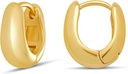 Essentials 14K zelts vai sterlinga sudraba plate Teardrop Huggie Hoop 12mm