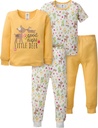 Gerber Baby Girls 'Toddler Snug Fit 4 -Piece Pajama rinkinys