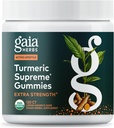 Gaia Herbs Turmeric Supreme Extra Strength Gummies - podpira beaking Relief to pomoč ohraniti aktivni življenjski slog - Lemon Ginger Flavor - 120 Vegan Organic Gummies (40-dnevna dobava)